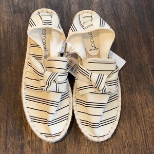 NWT Boho Striped Espadrille Flats Size 8